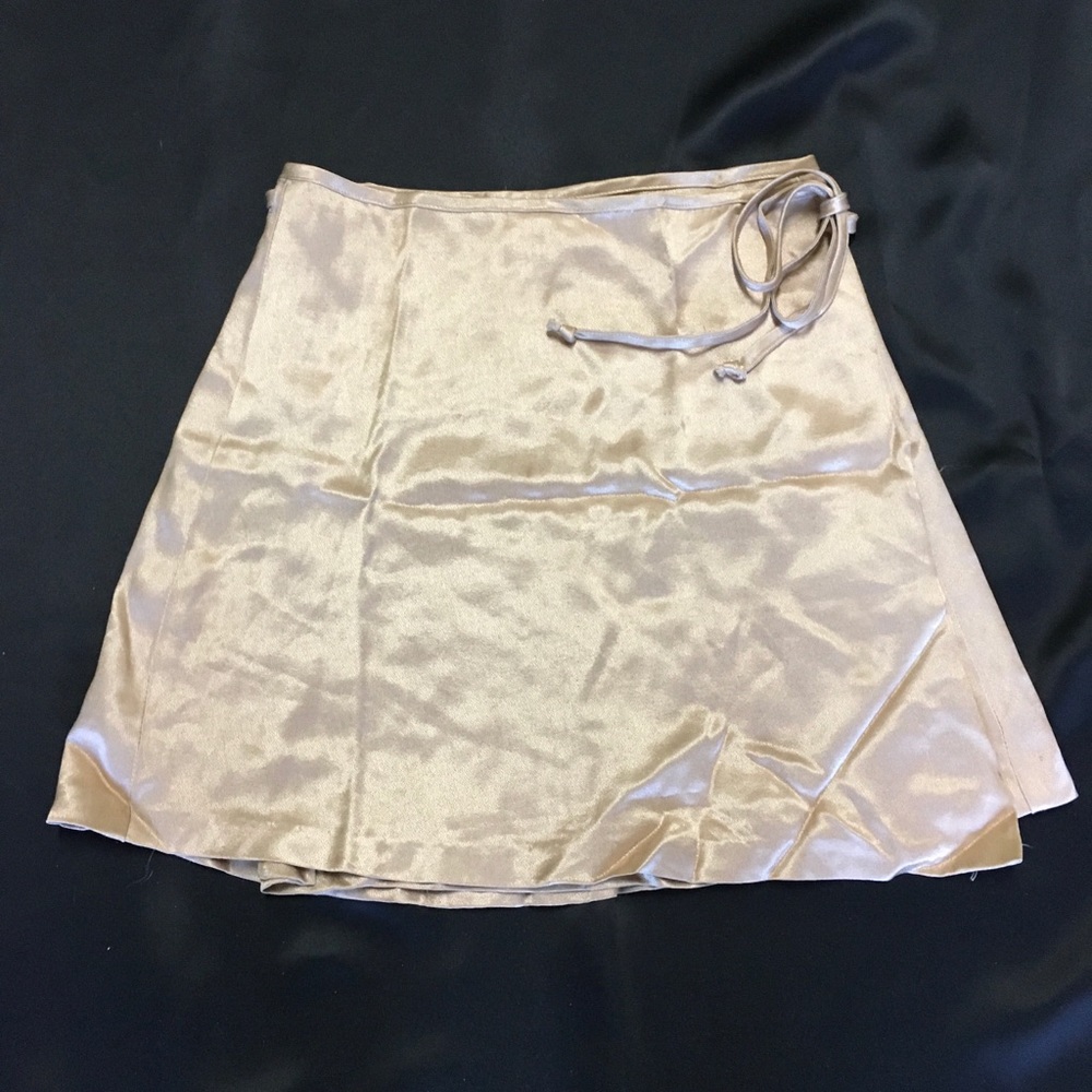 Shiny gold wrap mini skirt